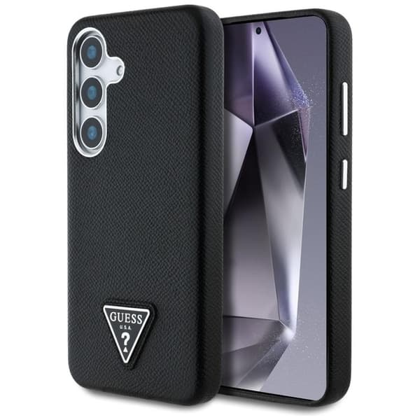 Guess Galaxy S25 Mobilskal MagSafe Grained Triangle Logo - Svart