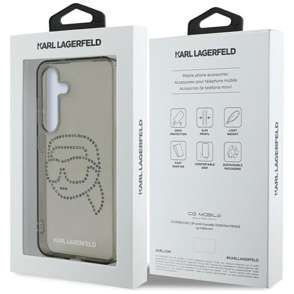 Karl Lagerfeld Galaxy S25 Mobilskal Rhinestones Karl Head Logo - Svart