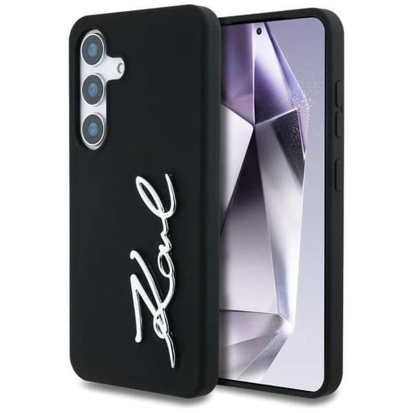Karl Lagerfeld Galaxy S25 Mobilskal Silikon Metal Signature - Svart