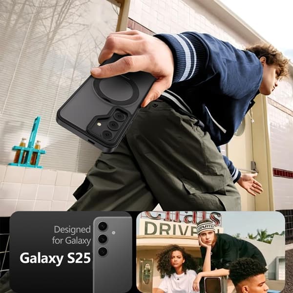 Tech-Protect Galaxy S25 Mobilskal Magsafe Magring - Matte Svart