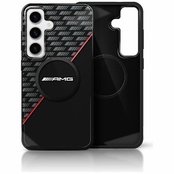 AMG Galaxy S25 Plus Mobilskal MagSafe Double Layer Rhombs - Svart