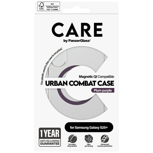 CARE By PanzerGlass Galaxy S25 Plus Mobilskal MagSafe QI Urban Combat - Lila