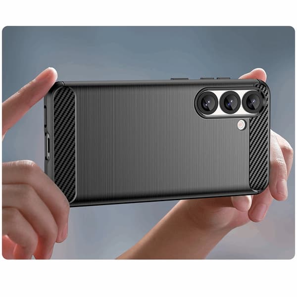Galaxy S25 Plus Mobilskal Carbon Flexible - Svart
