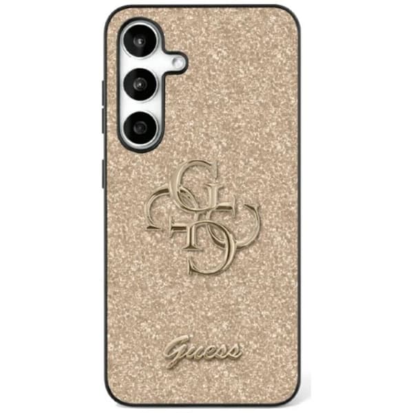 Guess Galaxy S25 Plus Mobilskal Fixed Glitter Big 4G Metal Logo - Guld