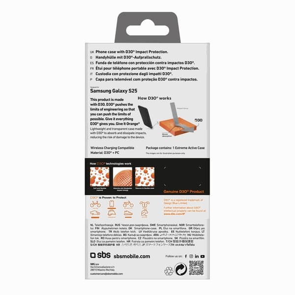 SBS Galaxy S25 Plus Mobilskal D3O - Transparent