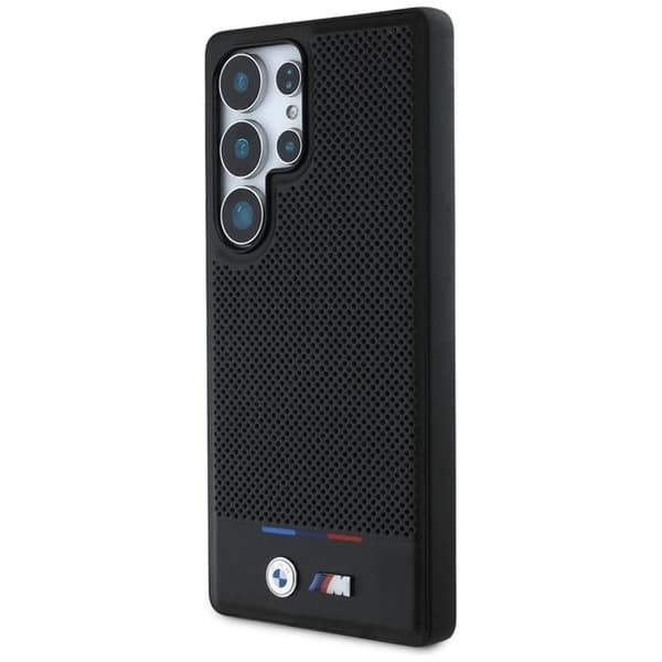 BMW Galaxy S25 Ultra Mobilskal MagSafe Läder Tricolor Stripe - Svart
