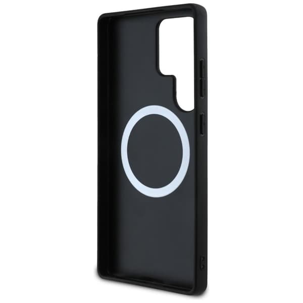 BMW Galaxy S25 Ultra Mobilskal MagSafe Läder Tricolor Stripe - Svart