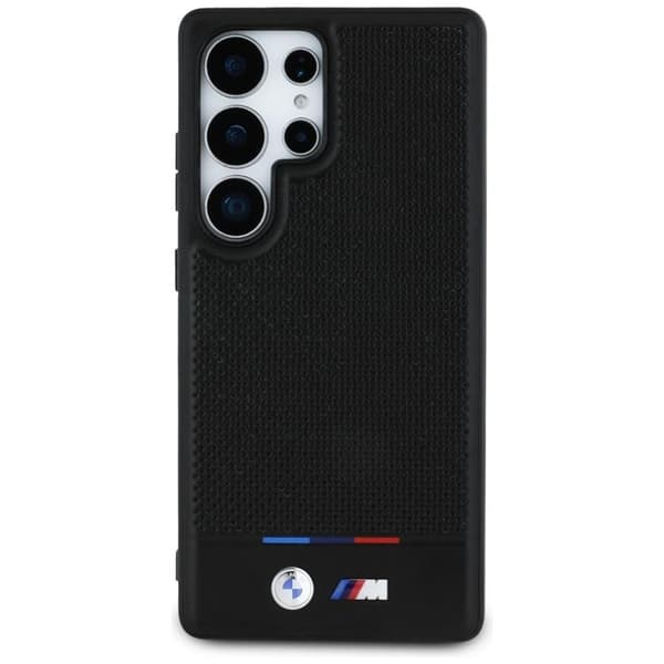 BMW Galaxy S25 Ultra Mobilskal MagSafe Läder Tricolor Stripe - Svart