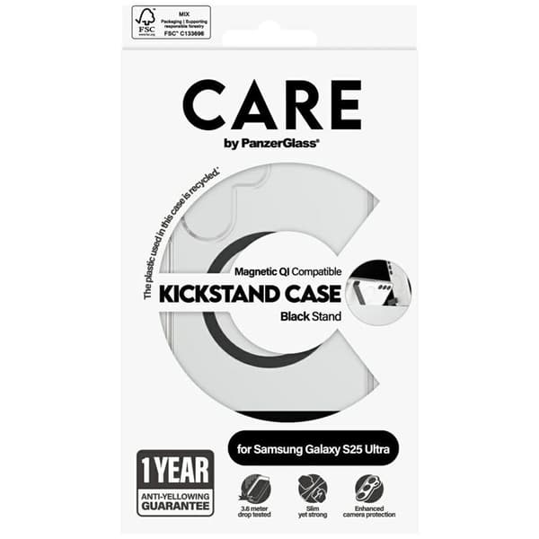 CARE By PanzerGlass Galaxy S25 Ultra Mobilskal MagSafe QI Kickstand - Svart