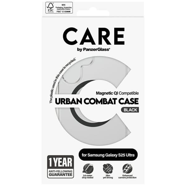 CARE By PanzerGlass Galaxy S25 Ultra Mobilskal MagSafe QI Urban Combat - Svart