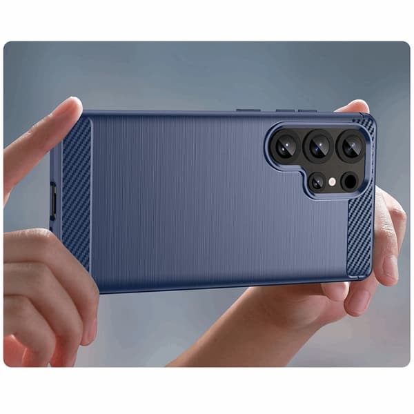 Galaxy S25 Ultra Mobilskal Carbon Flexible - Blå
