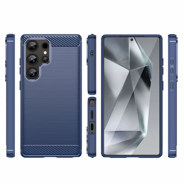 Galaxy S25 Ultra Mobilskal Carbon Flexible - Blå
