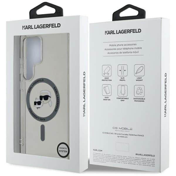 Karl Lagerfeld Galaxy S25 Ultra Mobilskal MagSafe Karl & Choupette Logo - Svart