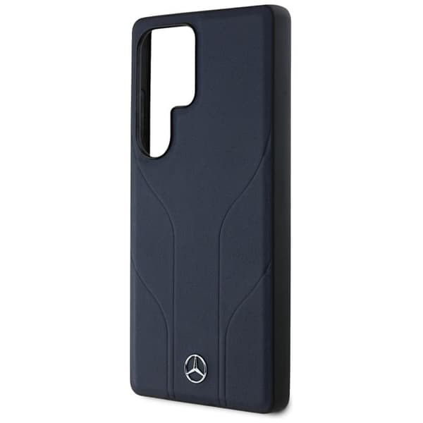 Mercedes Galaxy S25 Ultra Mobilskal MagSafe Läder Debossed Lines - Blå