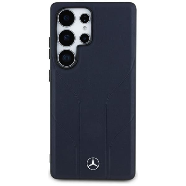 Mercedes Galaxy S25 Ultra Mobilskal MagSafe Läder Debossed Lines - Blå