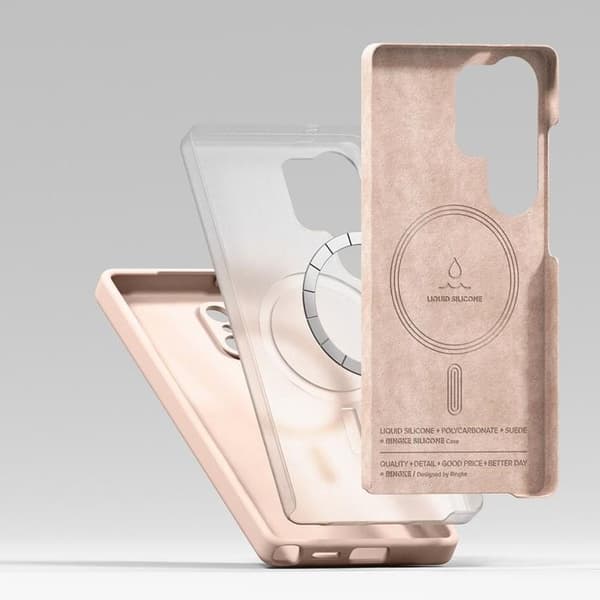 Ringke Galaxy S25 Ultra Mobilskal Magsafe Silikon - Rosa Sand