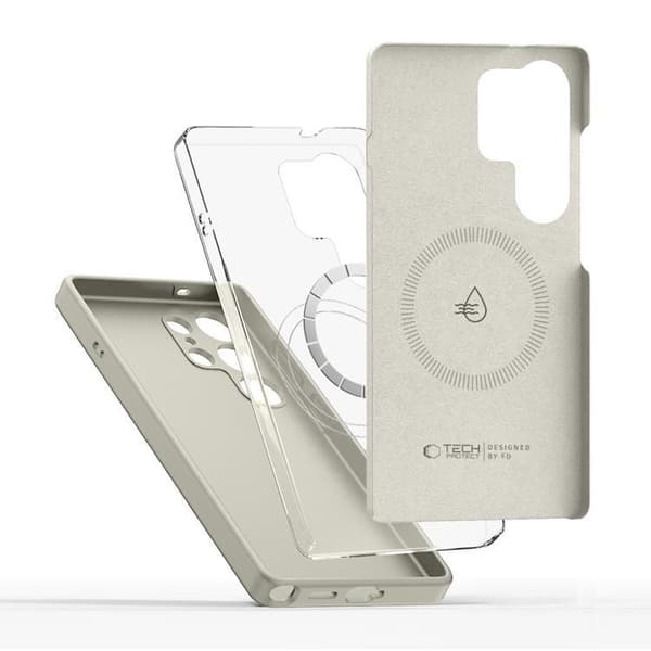 Tech-Protect Galaxy S25 Ultra Mobilskal Magsafe Liquid Silikon - Cosmic Latte