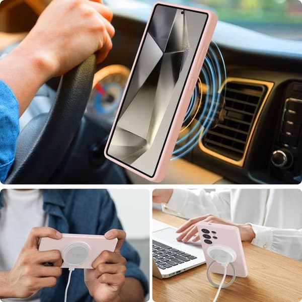 Tech-Protect Galaxy S25 Ultra Mobilskal Magsafe Liquid Silikon - Rosa