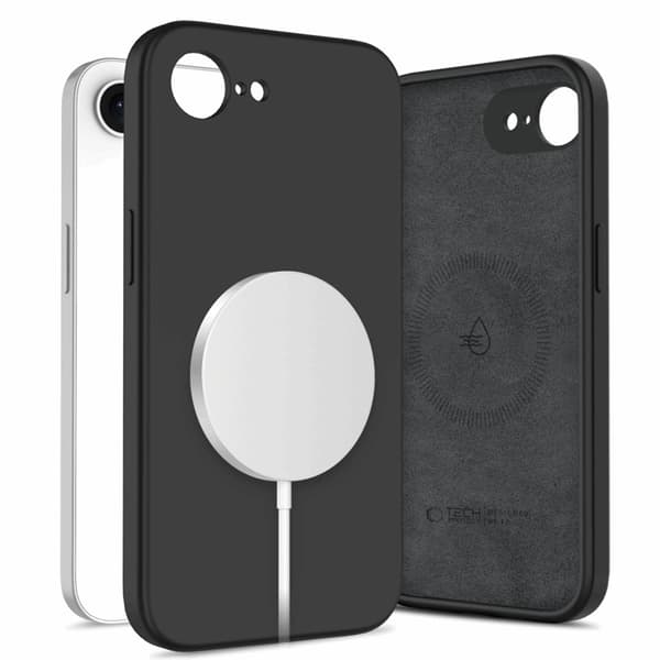 Tech-Protect iPhone 16e Mobilskal Magsafe Liquid Silikon - Svart