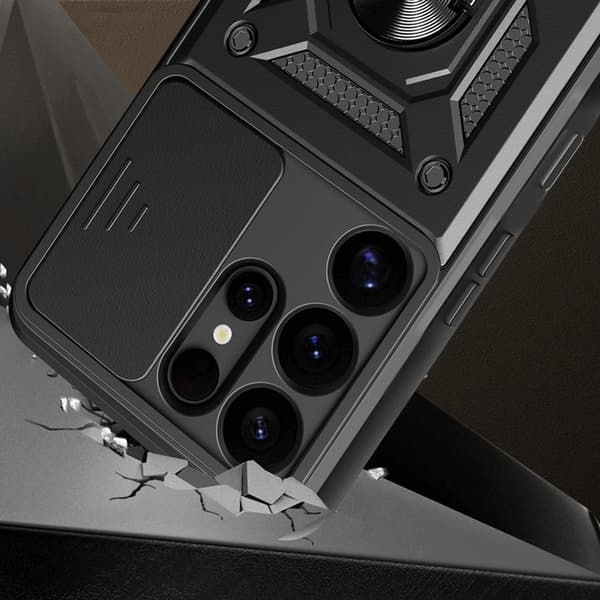 Galaxy S25 Ultra Mobilskal Hybrid Armor Camshield - Röd