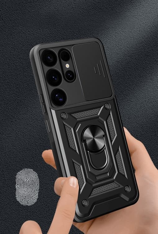 Galaxy S25 Ultra Mobilskal Hybrid Armor Camshield - Röd