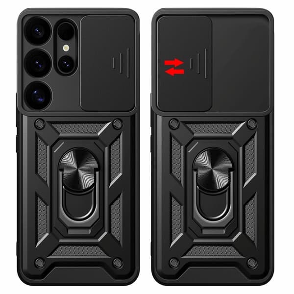 Galaxy S25 Ultra Mobilskal Hybrid Armor Camshield - Röd