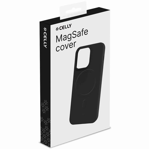 Celly iPhone 15 Pro Mobilskal MagSafe Cromo Soft Rubber - Svart