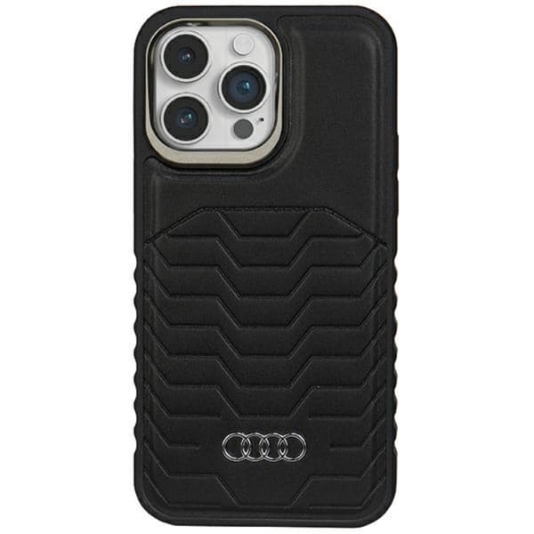 Audi iPhone 14 Pro Max Mobilskal Magsafe Synthetic Läder - Svart