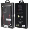 Miniatyrbild 5 av 5: Audi iPhone 15 Pro Max Mobilskal Magsafe Genuine Läder - Svart/Röd