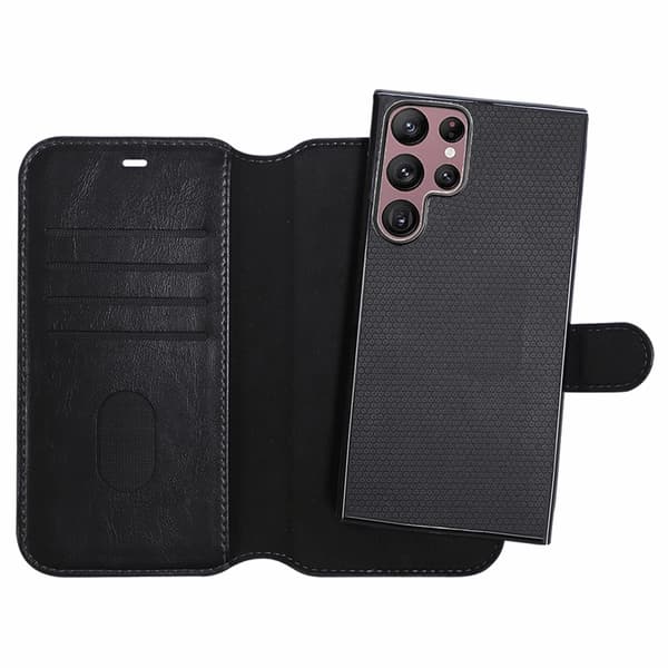 CHAMPION Galaxy S22 Ultra Plånboksfodral Slim 2-in-1 - Svart
