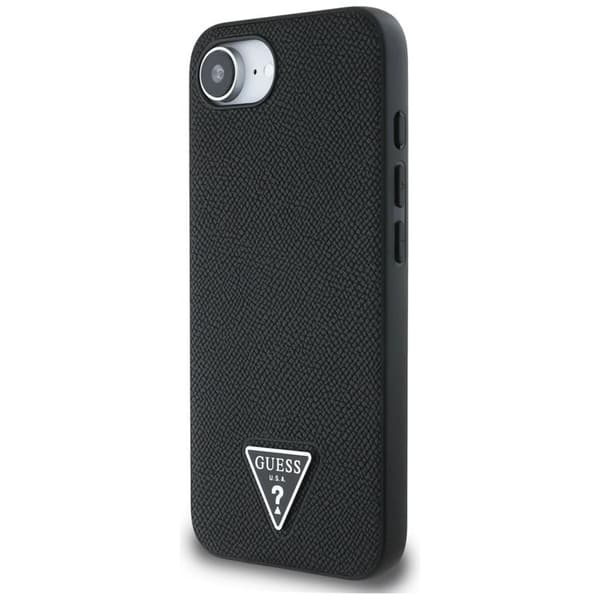 Guess iPhone 16e Mobilskal MagSafe Grained Triangle - Svart