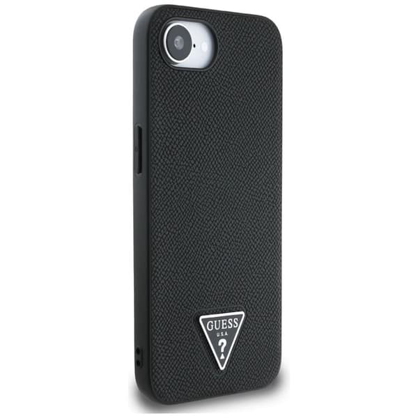 Guess iPhone 16e Mobilskal MagSafe Grained Triangle - Svart