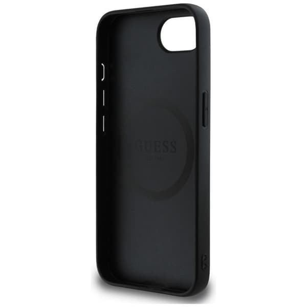 Guess iPhone 16e Mobilskal MagSafe Grained Triangle - Svart