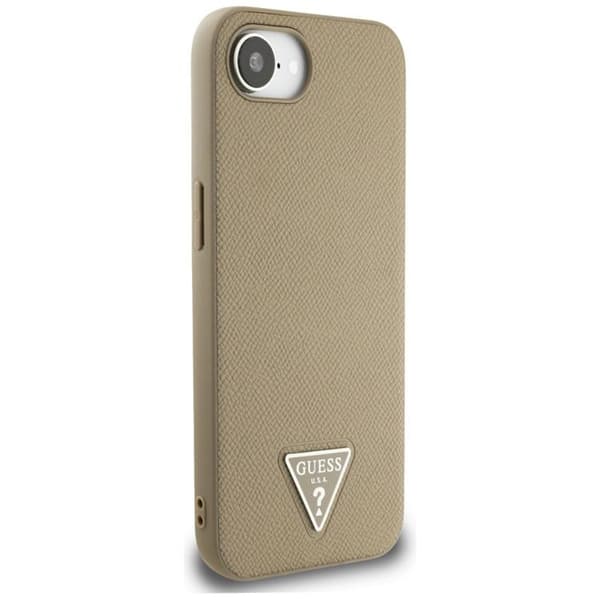 Guess iPhone 16e Mobilskal MagSafe Grained Triangle - Brun