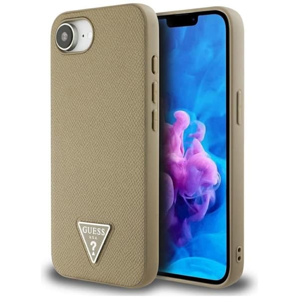 Guess iPhone 16e Mobilskal MagSafe Grained Triangle - Brun