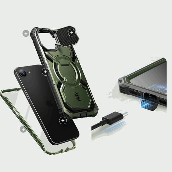 SupCase iPhone 16e Mobilskal Magsafe IBLSN Armorbox - Guldan
