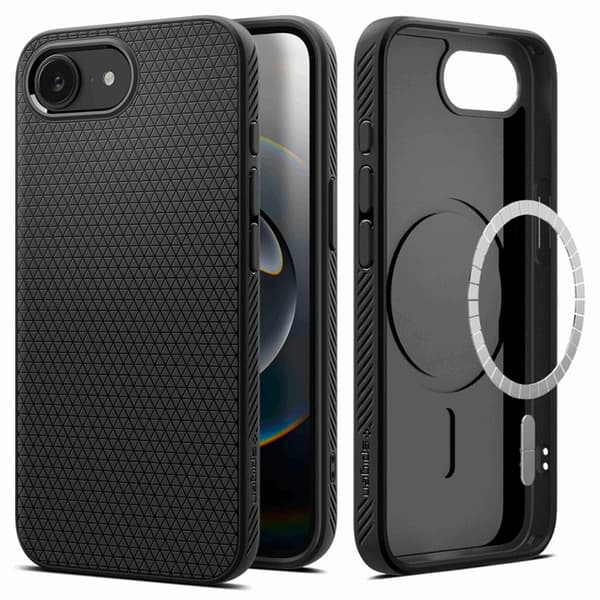 Spigen iPhone 16e Mobilskal Magsafe Liquid Air - Matt Svart