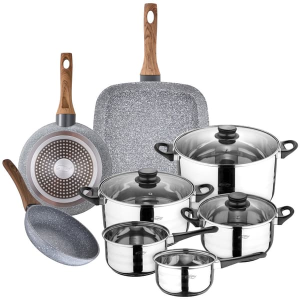 San Ignacio Keittoastiasetti 18/20 Cm Pk3153 8 Kappaleita Kanssa Aseta Pannut Hopeinen