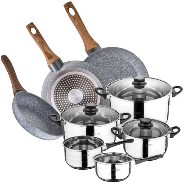 San Ignacio Keittoastiasetti 22/26/28 Cm Pk3152 8 Kappaleita Kanssa Aseta Pannut Hopeinen