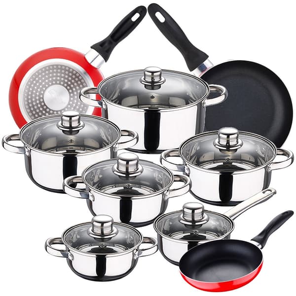 San Ignacio Keittoastiasetti Cassel 16/20/24 Cm Pk3887 12 Kappaleita Kanssa Aseta Pannut Hopeinen