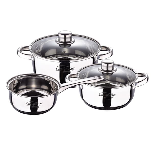 San Ignacio Keittoastiasetti Cassel 18/20/22/24/26/28 Cm Pk3784 5 Kappaleita Kanssa Aseta Pannut Hopeinen