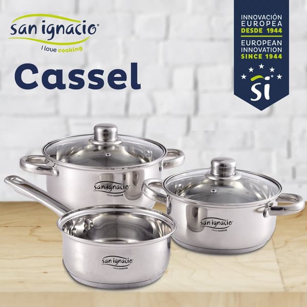 San Ignacio Keittoastiasetti Cassel 18/20/22/24/26/28 Cm Pk3784 5 Kappaleita Kanssa Aseta Pannut Hopeinen