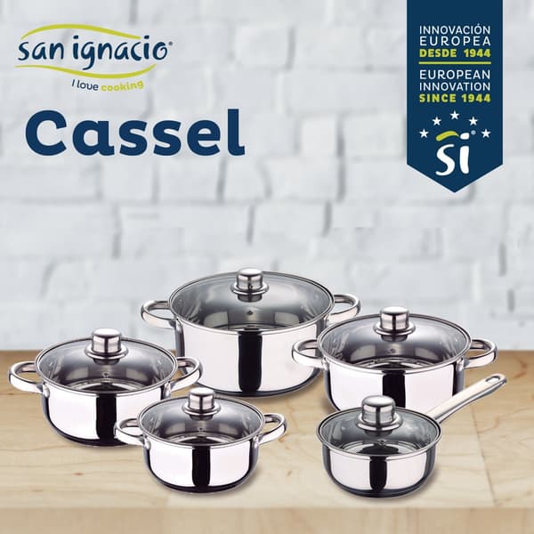 San Ignacio Keittoastiasetti Cassel 20/24/26/28 Cm Pk3873 12 Kappaleita Kanssa Aseta Pannut Hopeinen