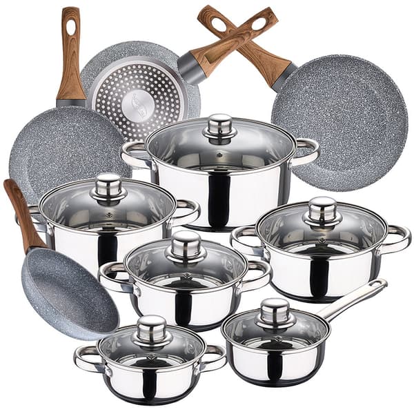 San Ignacio Keittoastiasetti Cassel 20/24/26/28 Cm Pk3873 12 Kappaleita Kanssa Aseta Pannut Hopeinen