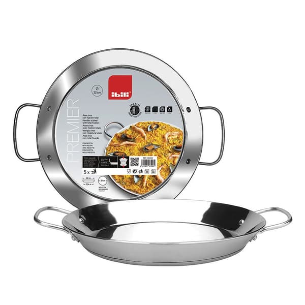 Ibili Rustfri Paella Pan Premier 34cm Søvfarvet