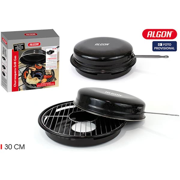 Algon Churrasquera Grill Gas 30 Cm Hopeinen