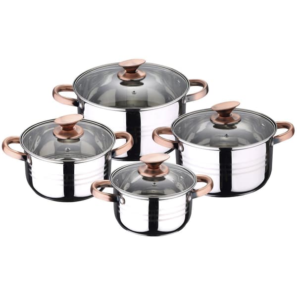 San Ignacio Köksredskap Set Sip Moma 20/24/28 Pk1135 8 Bitar Med UppsÄttning Pannor Silver