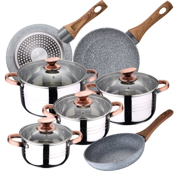 San Ignacio Køkkengrej Sæt Premium Nona 22/24/26 Cm Pk3767 8 Stykker Med SÆt Pander Søvfarvet