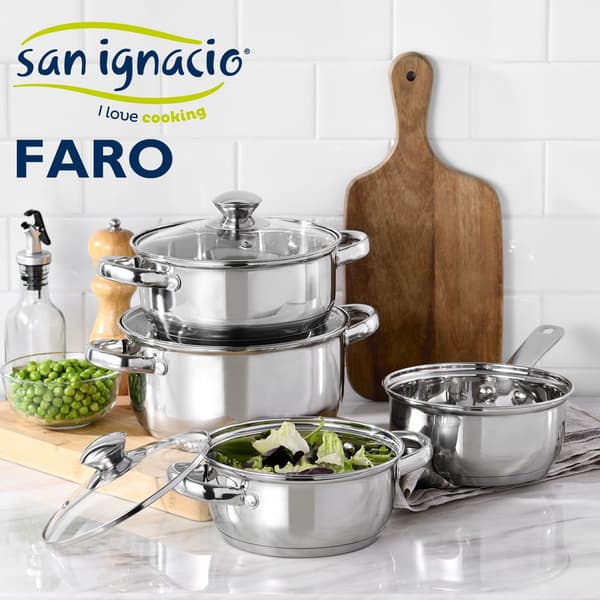 San Ignacio Köksredskap Set 18/22/26 Cm Pk3734 7 Bitar Med UppsÄttning Pannor Silver