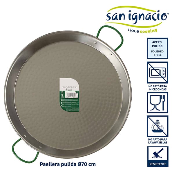 San Ignacio X La Dehesa Polished 70 Cm Paella-pannu